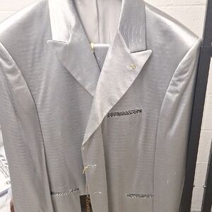 Elegant Silver Men's Suit